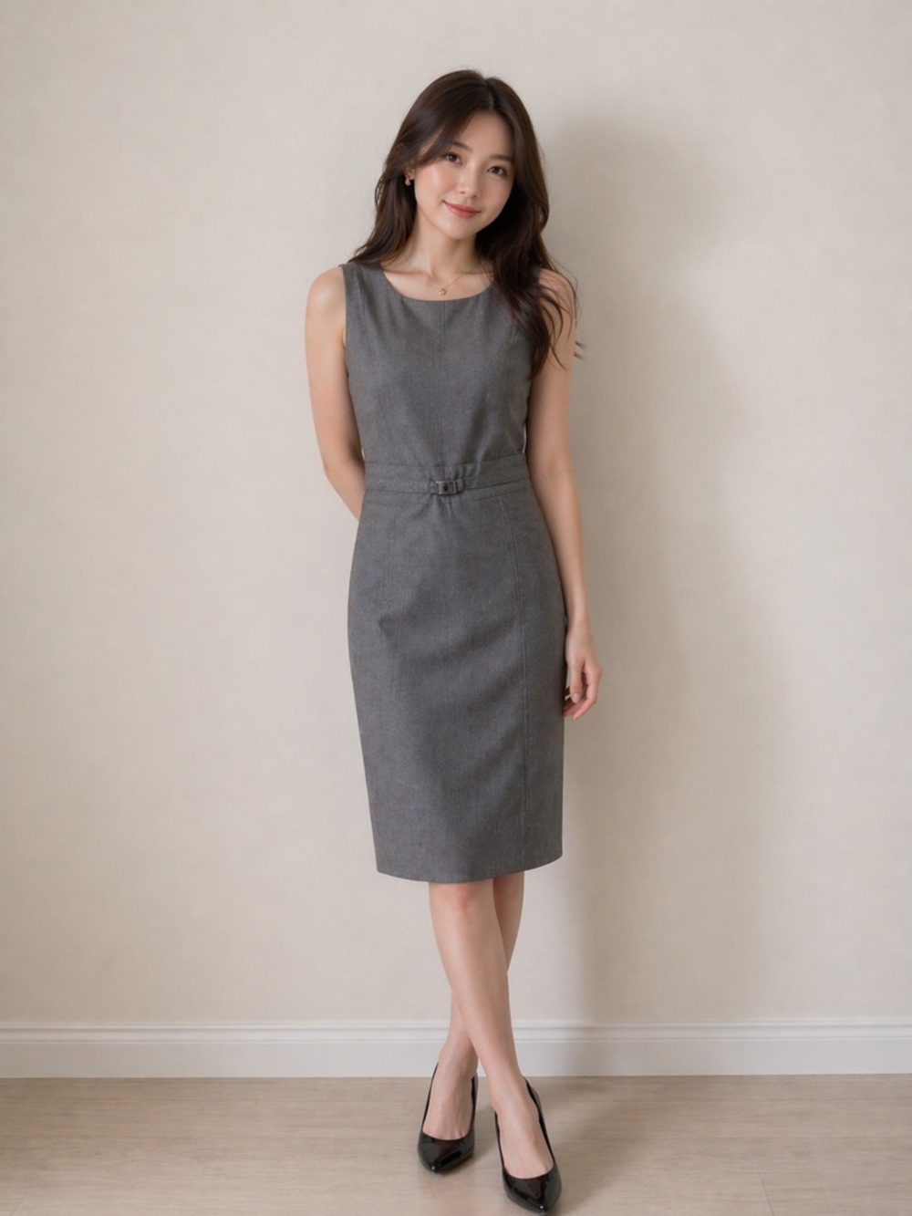 Tahari Arthur S. Levine Gray Sheath Dress Work Career Office Size 4